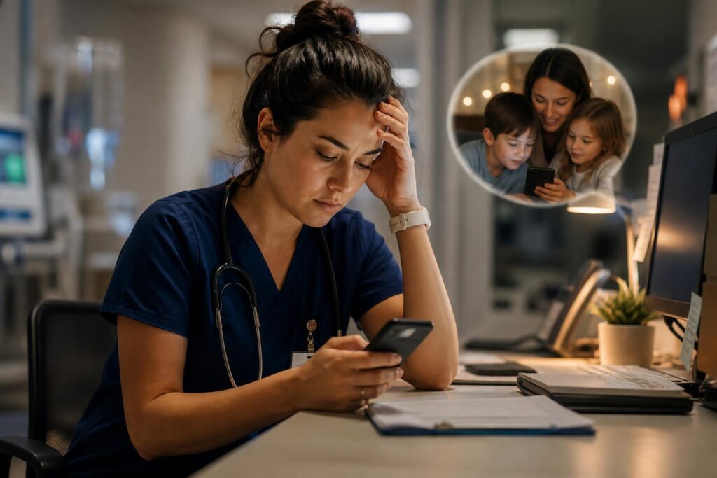 When Family Texts During a Busy Shift